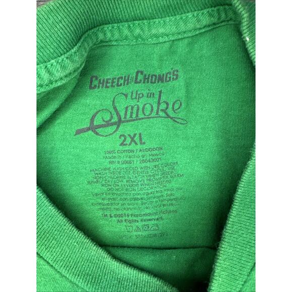Cheech & Chong's Up‎ In Smoke Graphic T-Shirt Green Men's Size 2XL - Picture 5 of 5